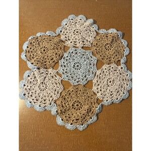 Vintage Handmade Crochet Doily 11" Pretty Colors!
